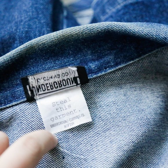 Underground Clothing Company Dark Wash Denim Jacket w Chunky Zipper - Picture 6 of 6